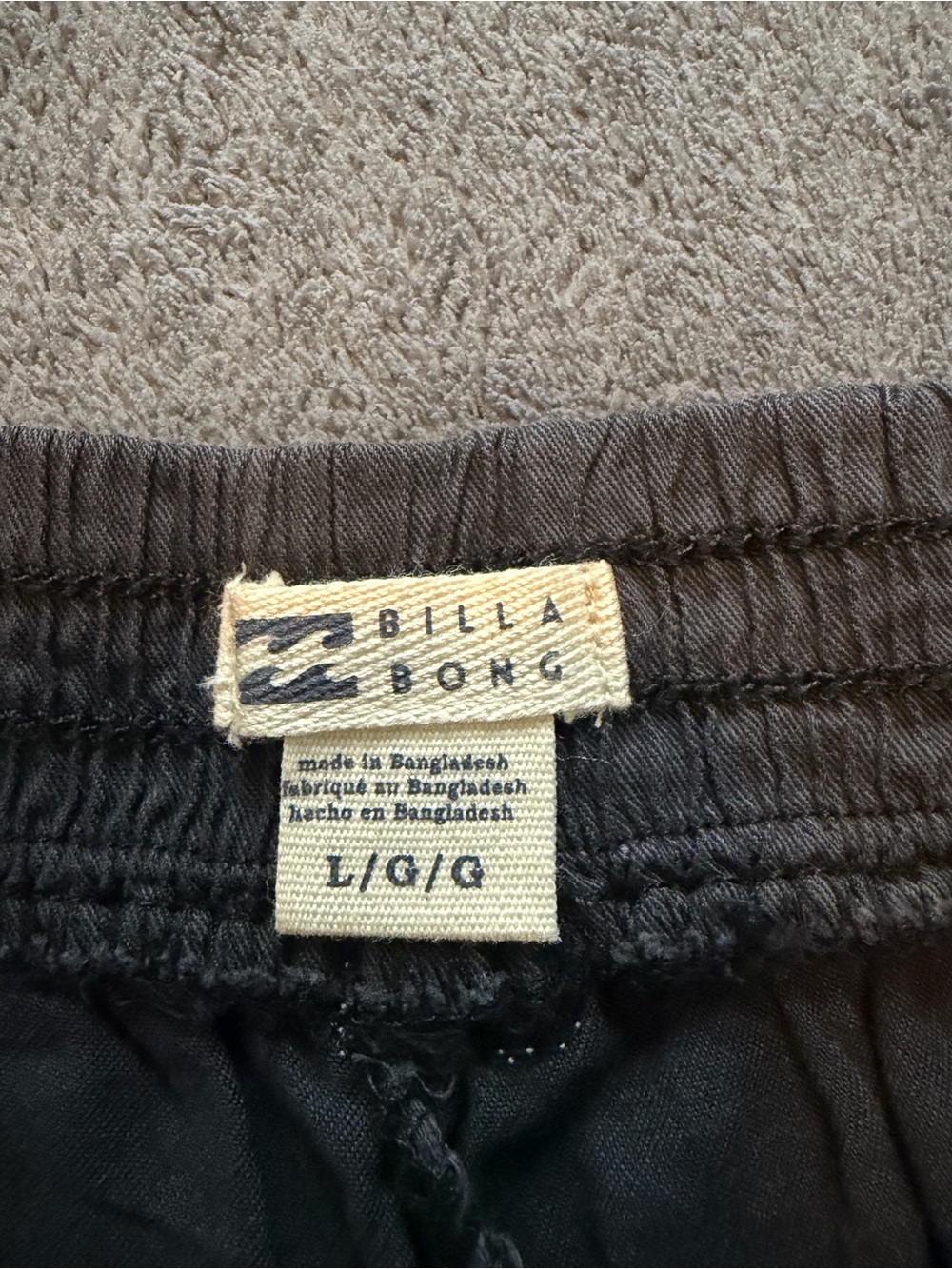 Billabong Black Drawstring Shorts - Picture 3 of 4